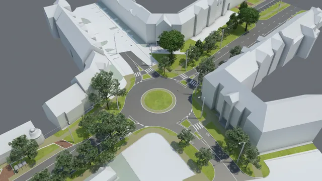 Eger, Kertész–Hadnagy Street roundabout – visualisation