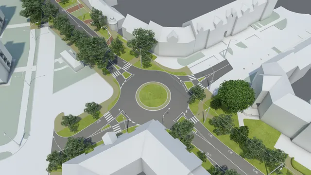 Eger, Kertész–Hadnagy Street roundabout – visualisation