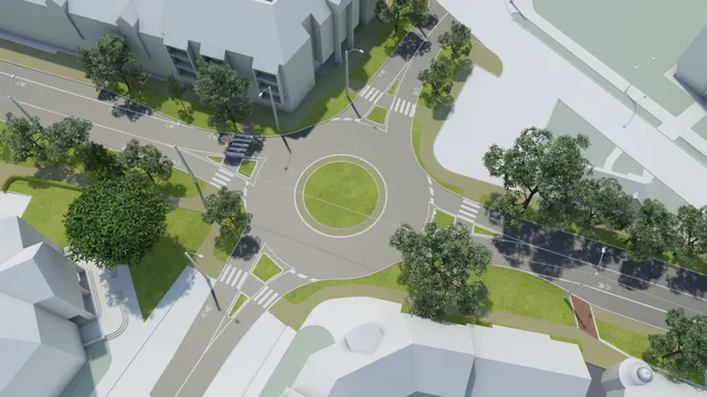 Eger, Kertész–Hadnagy Street roundabout – visualisation