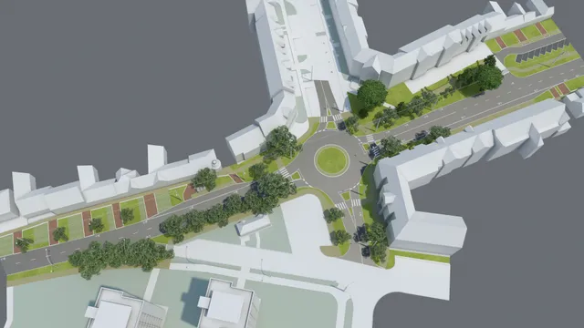 Eger, Kertész–Hadnagy Street roundabout – visualisation