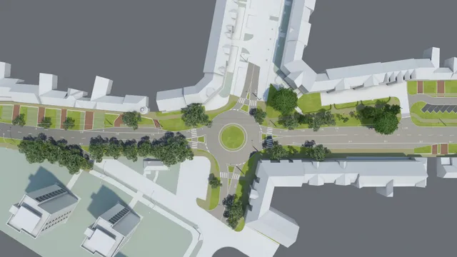 Eger, Kertész–Hadnagy Street roundabout – visualisation