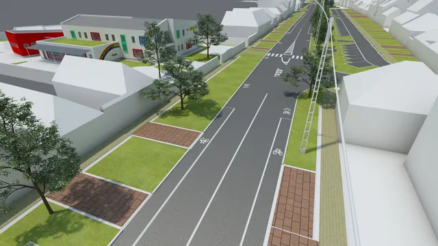 Eger, Kertész Street – road renovation visualisation