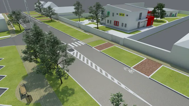 Eger, Kertész Street – road renovation visualisation