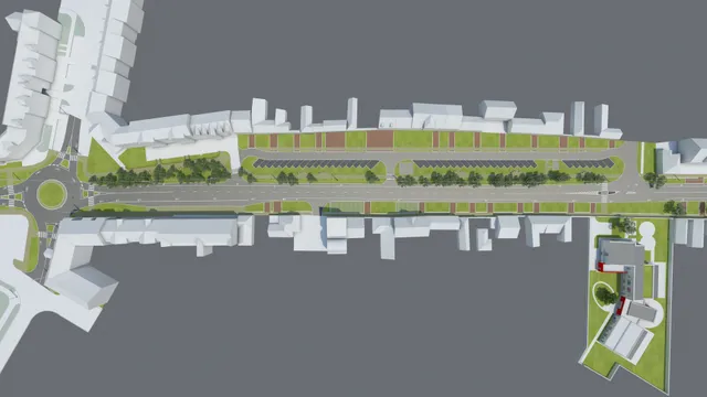 Eger, Kertész Street – road renovation visualisation