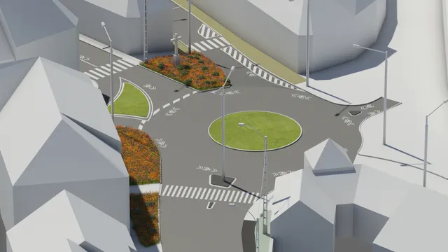 Eger, Szarvas Square – roundabout visualisation