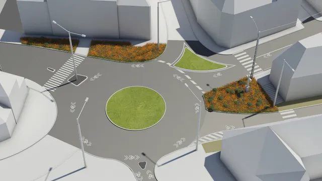 Eger, Szarvas Square – roundabout visualisation