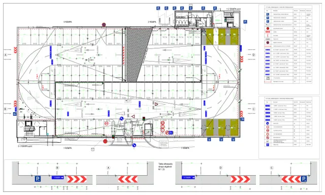 Drawing excerpts – road, traffic engineering and utility design works